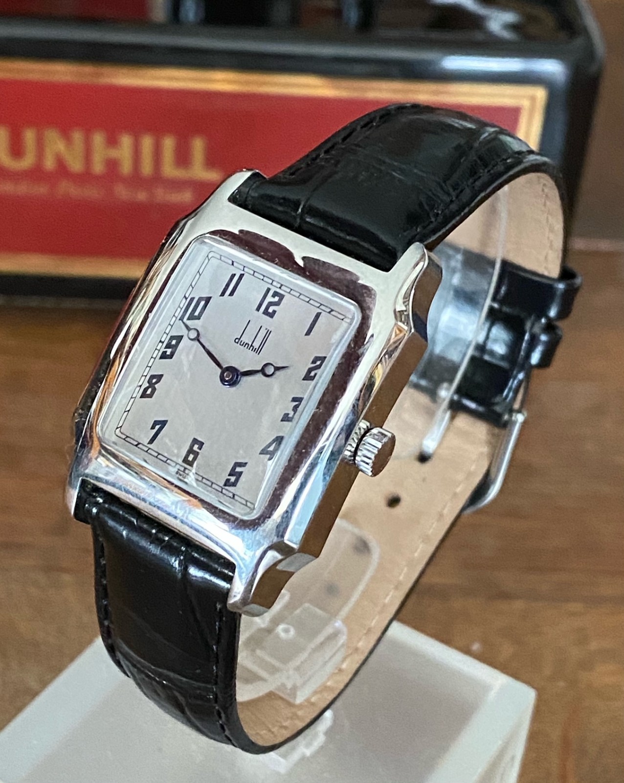 DUNHILL Men’s Rectangular by Cartier C: 1990. 28mm/39mm