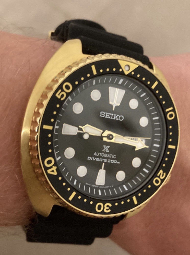 Seiko Prospex Men’s Black Watch – SRPC44 Gold