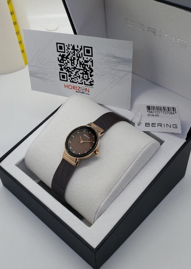 Bering Women’s Classic Stainless Steel Brown Milanese Mesh Watch, 24m 10124-265