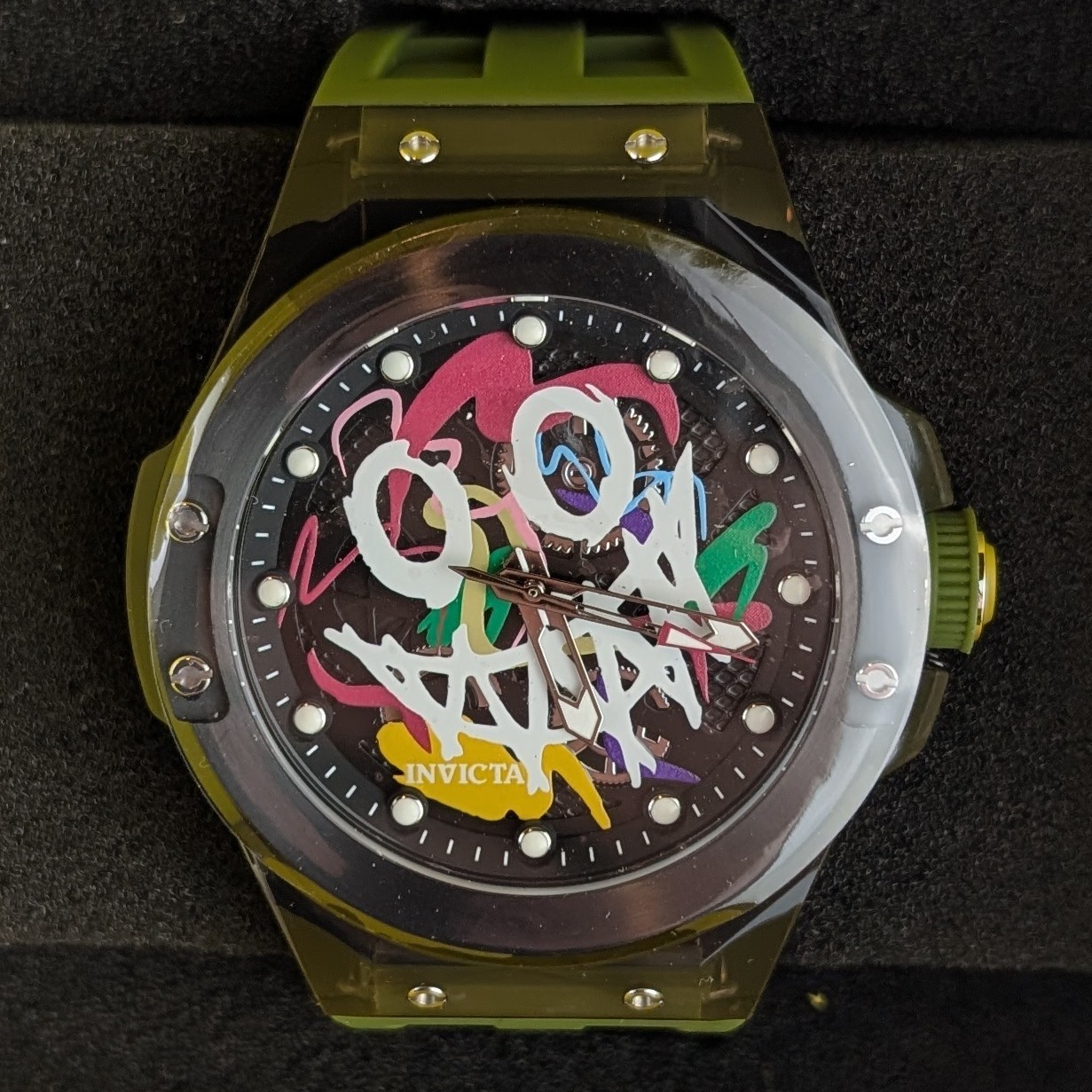 Invicta Sea Base Men’s 45mm Watch Transparent Black Green Joker Graffiti 50006