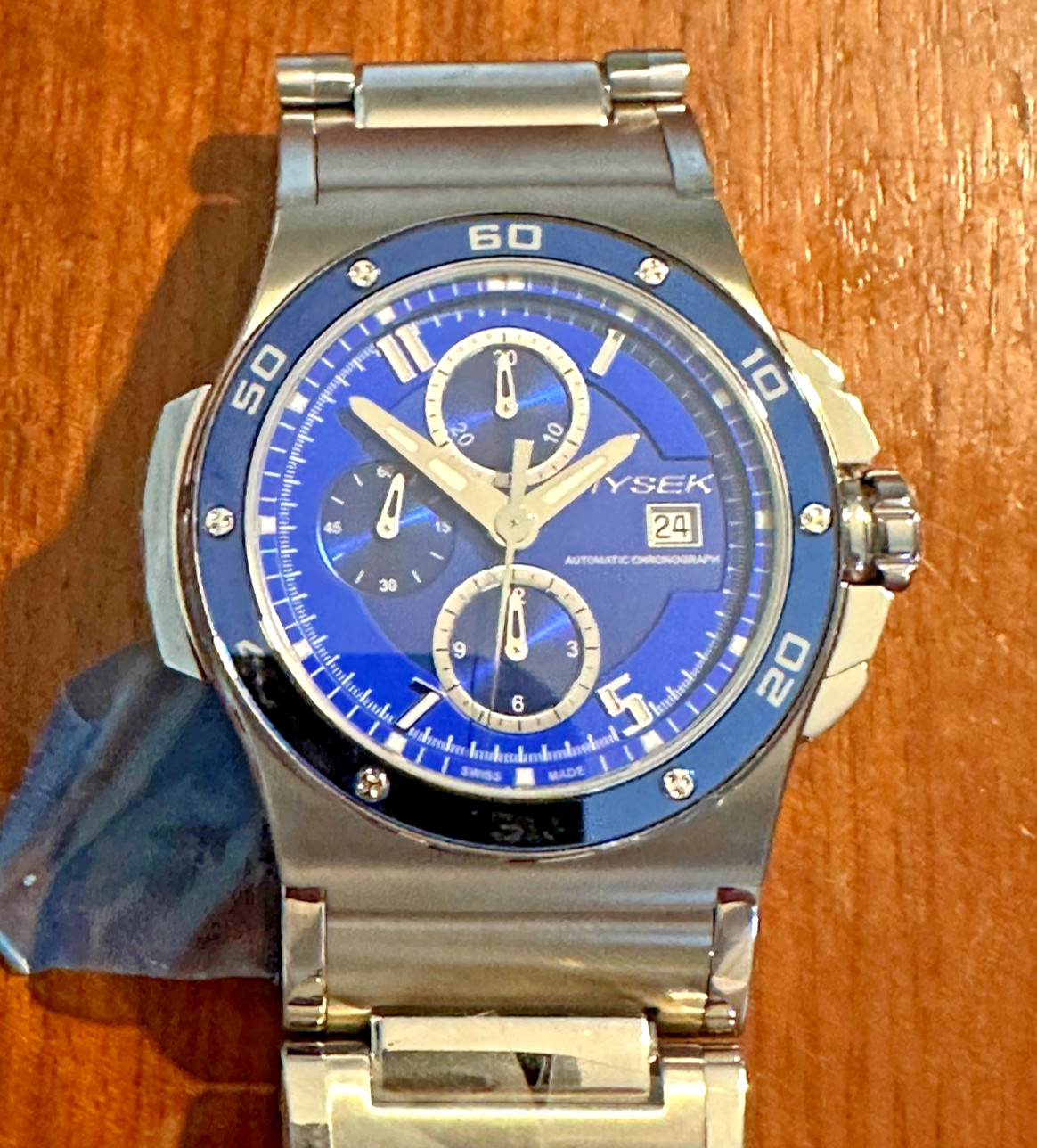 HYSEK Abyss 44mm Chronograph sport wristwatch pre-owned excellent condition