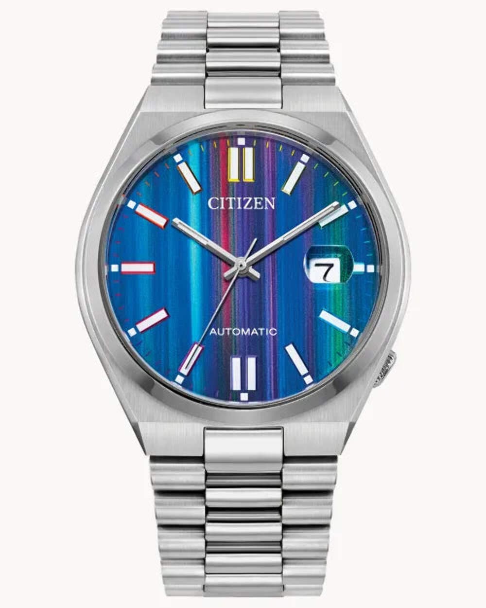 CITIZEN NJ0151-53W TSUYOSA AUTOMATIC BLUE MULTICOLOR DIAL MENS WATCH