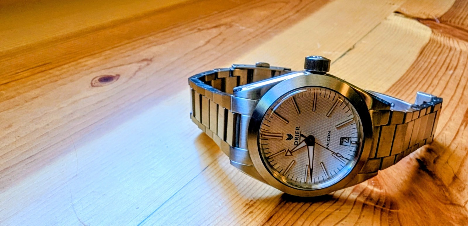Lorier Falcon Series 1 Silver White & Guilt Dial 39mm