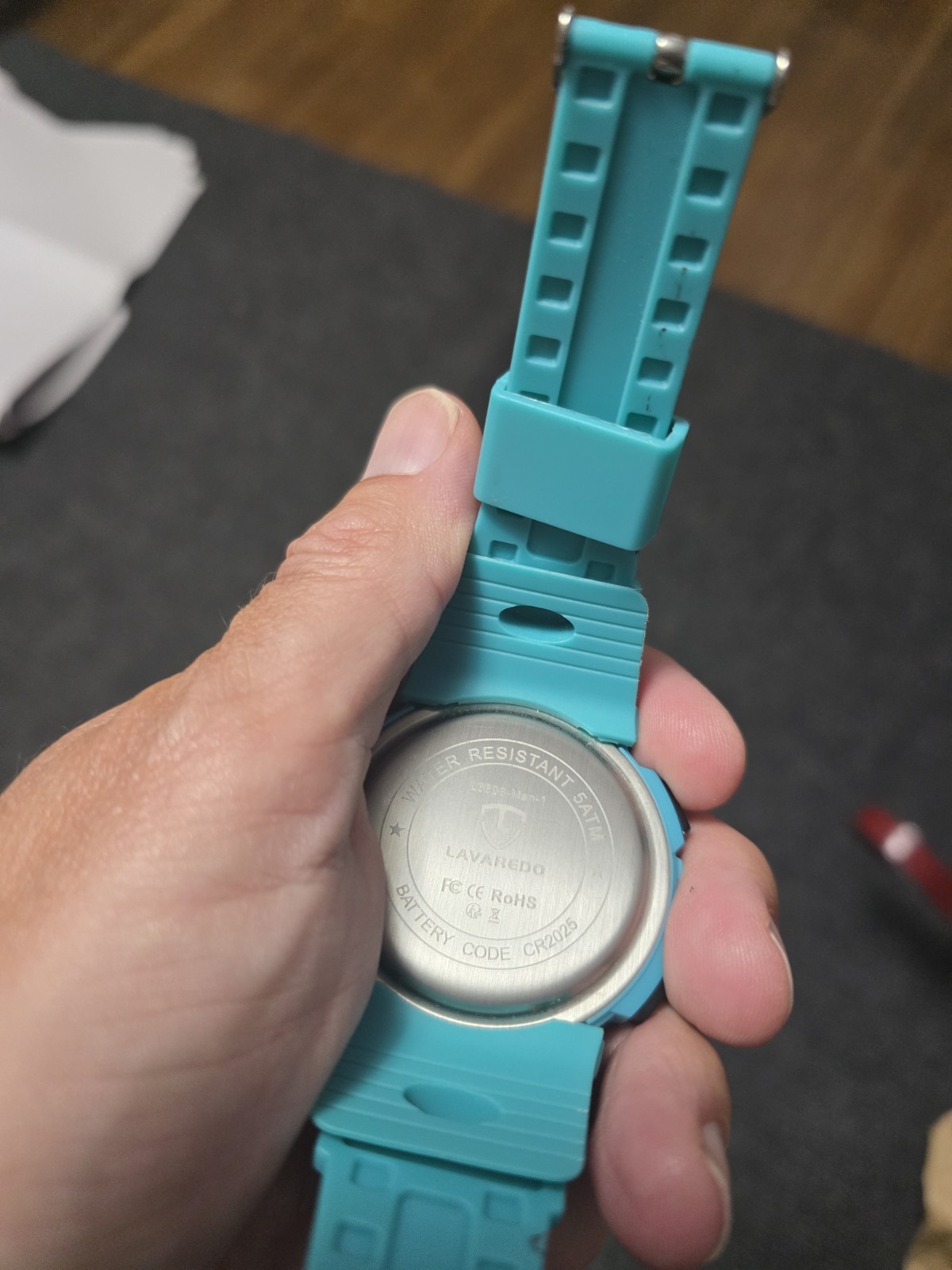 Lavaredo Digital Watch Chronograph Alarm Water Resistant Aqua Resin Band Quartz