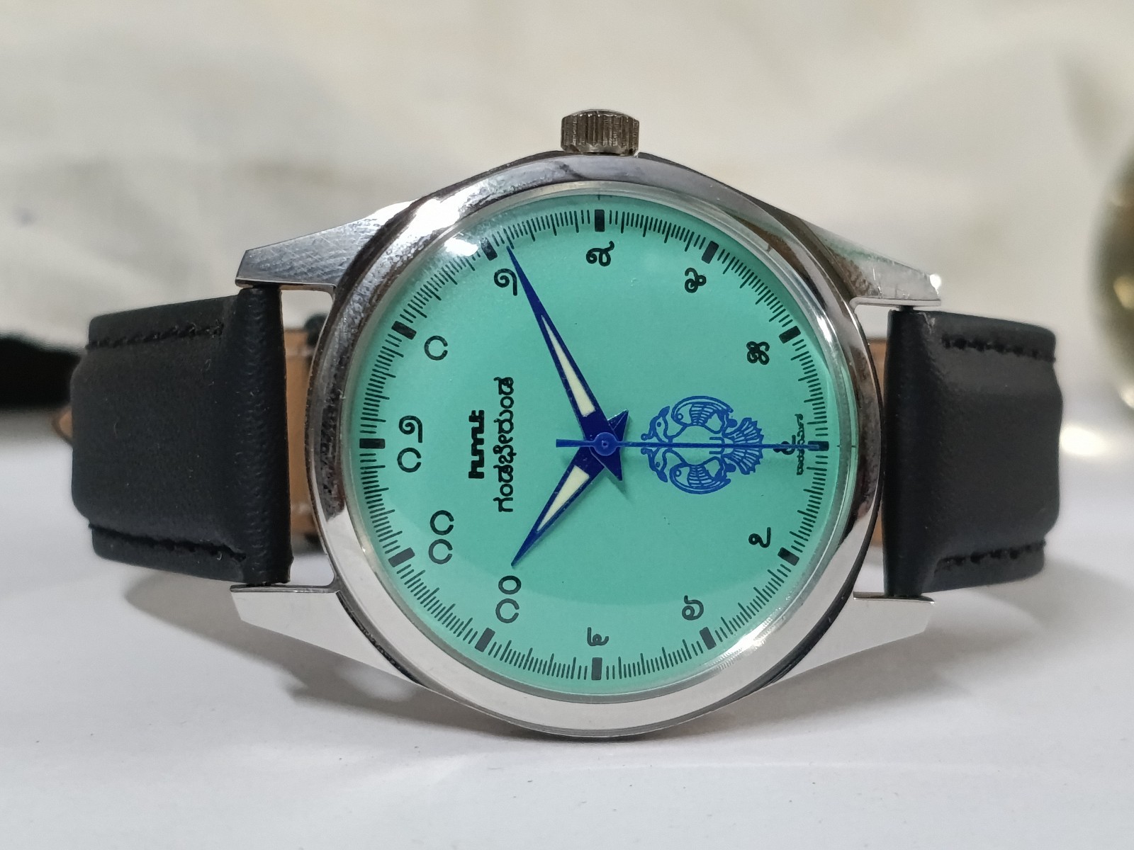 HAND WINDING VINTAGE HMT GANDABERUNDA KANNADA DIAL MECHANICAL WATCH FOR MENS