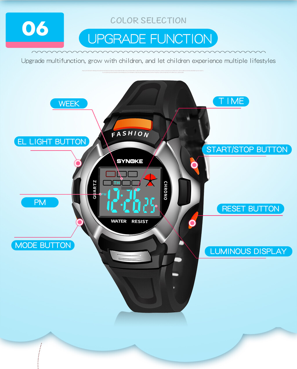 Kids Digital Electronic Watch Waterproof Children Boys Girls Sports LED Watches
