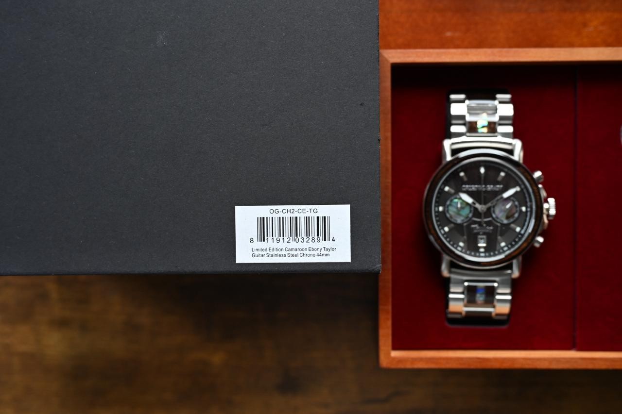Original Grain Taylor Guitars Ebony Chrono 44mm MSRP $399