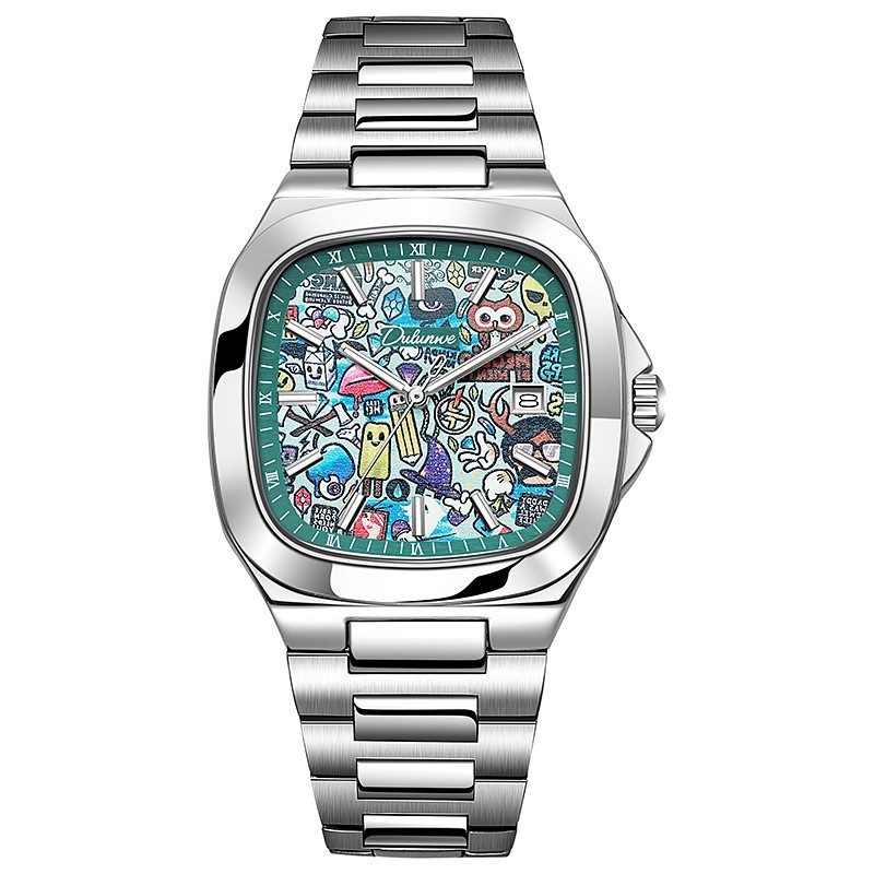 Dulunwe Hip Hop Style Men’s Watch Luxury Automatic Mechanical Luminous 3ATM