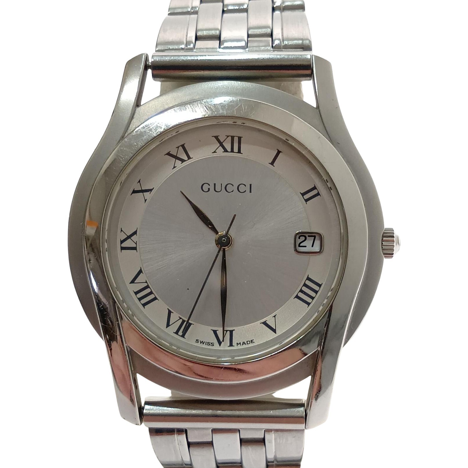 GUCCI Round face quartz watch 5500M Silver