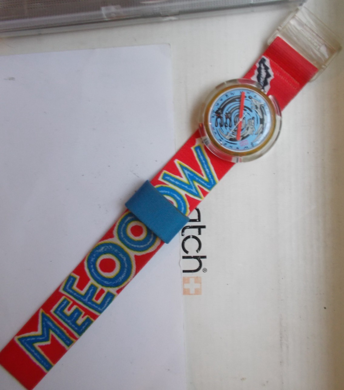 POP SWATCH ” MEEEOOW ” ’92 EXCELLENT – BOX WOW VERY RARE L@@K VINTAGE