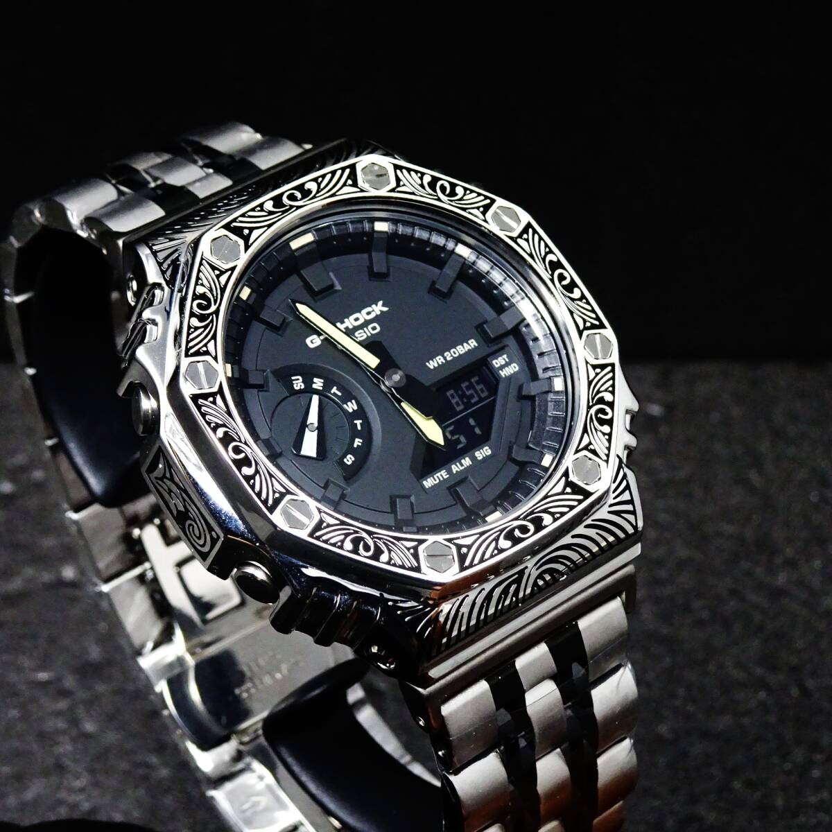 〓New〓MOD Casioak〓G-Shock watch regular GA2100CM with main body Stainless steel