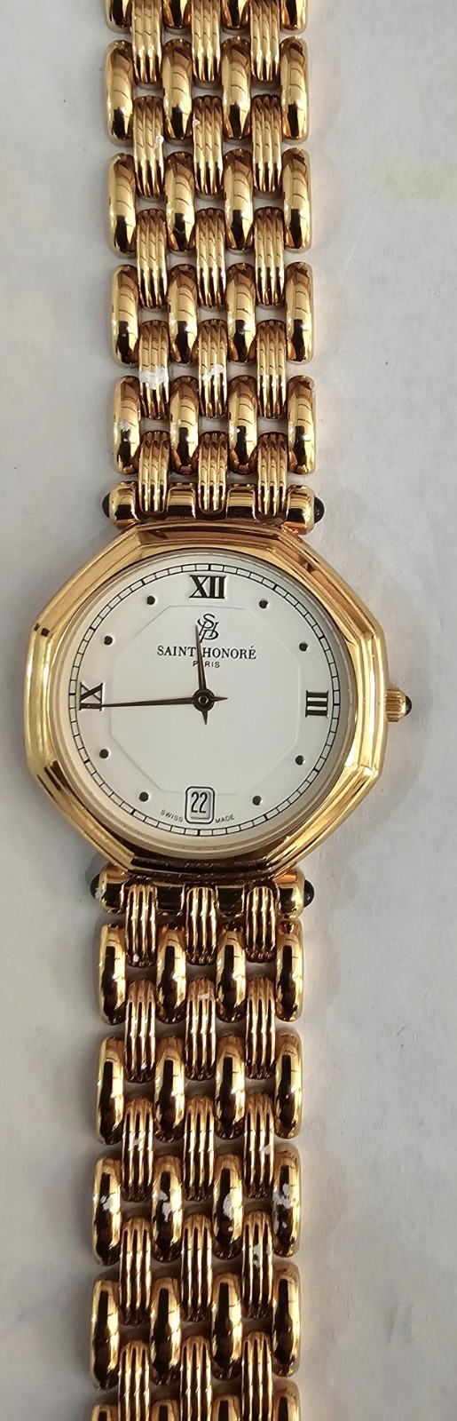 SAINT HONORE WATCH SET 18K GOLD ELECTROPLATED NEW WITH BOX.SET$695, EACH $375