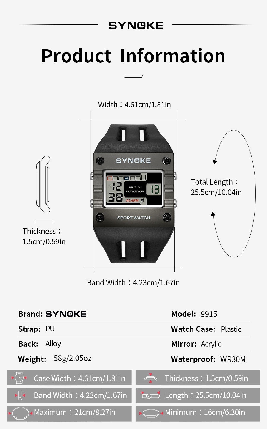 Waterproof Men’s Watch Large Face Quartz Luminous Classic Watches Business Gifts