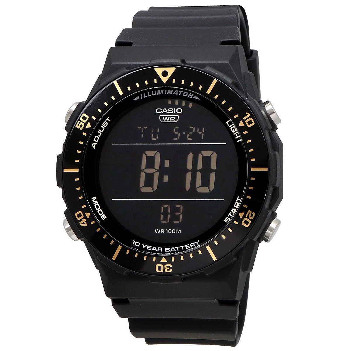 Casio Heavy Duty Digital Watch Inverted Black LCD Tactical Sport Japan Shipping