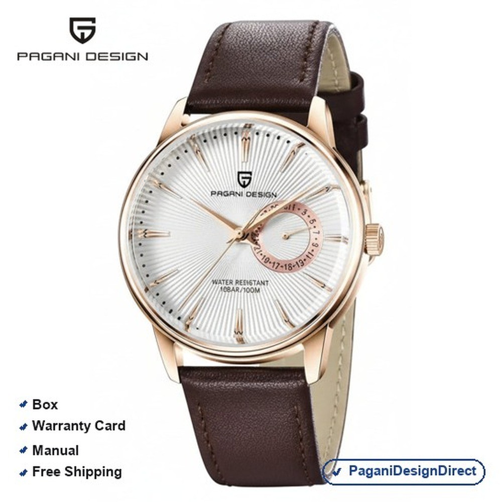 Pagani Design PD-1654 White Leather Automatic Men’s Watch