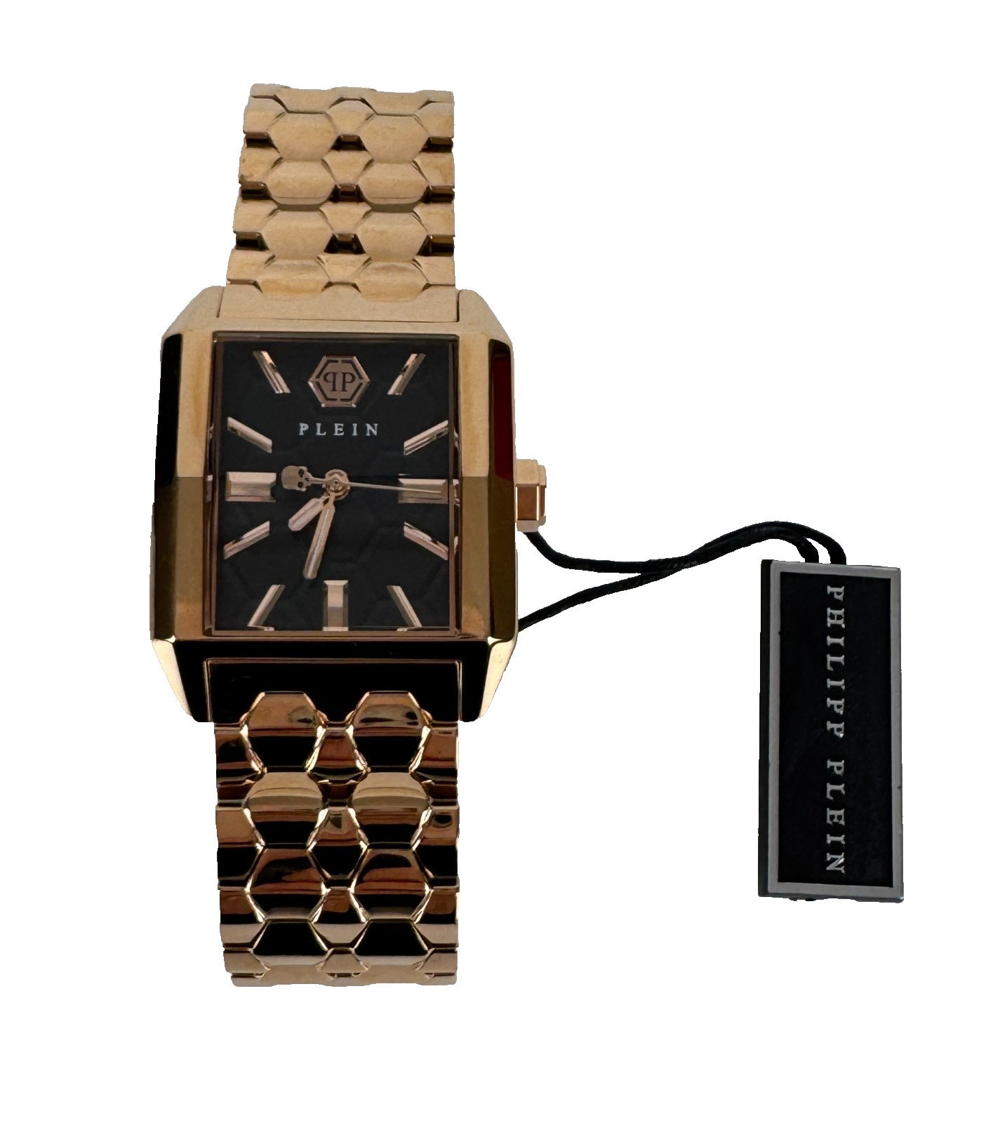$500 New Philipp Plein Off Shore Quartz Ladies Watch PWMAA0822 Rose Gold Auth