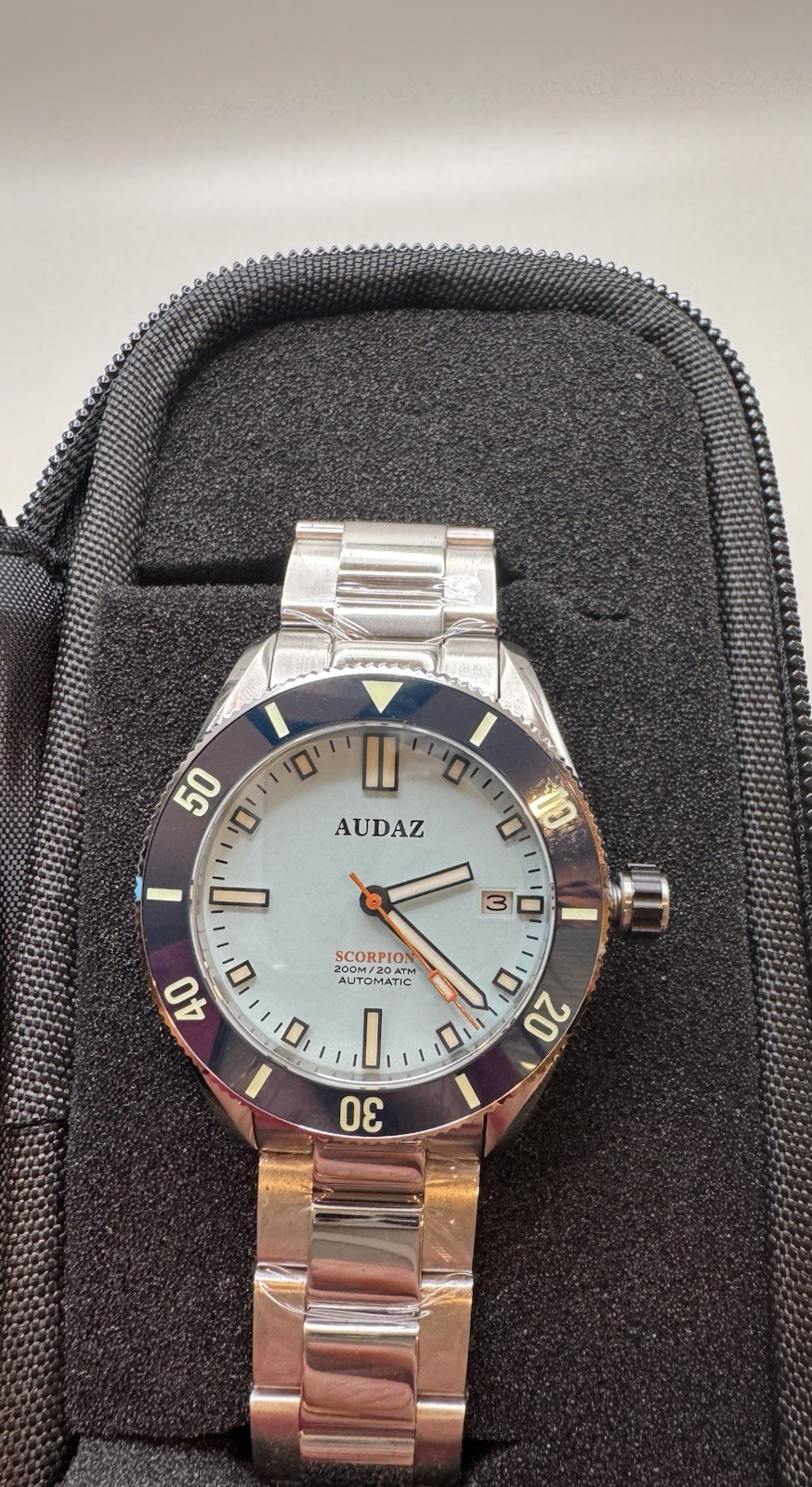 Audaz Scorpion ADZ-3090-05 Automatic Diver NEW 9015 Sapphire 200m Tiffany Blue