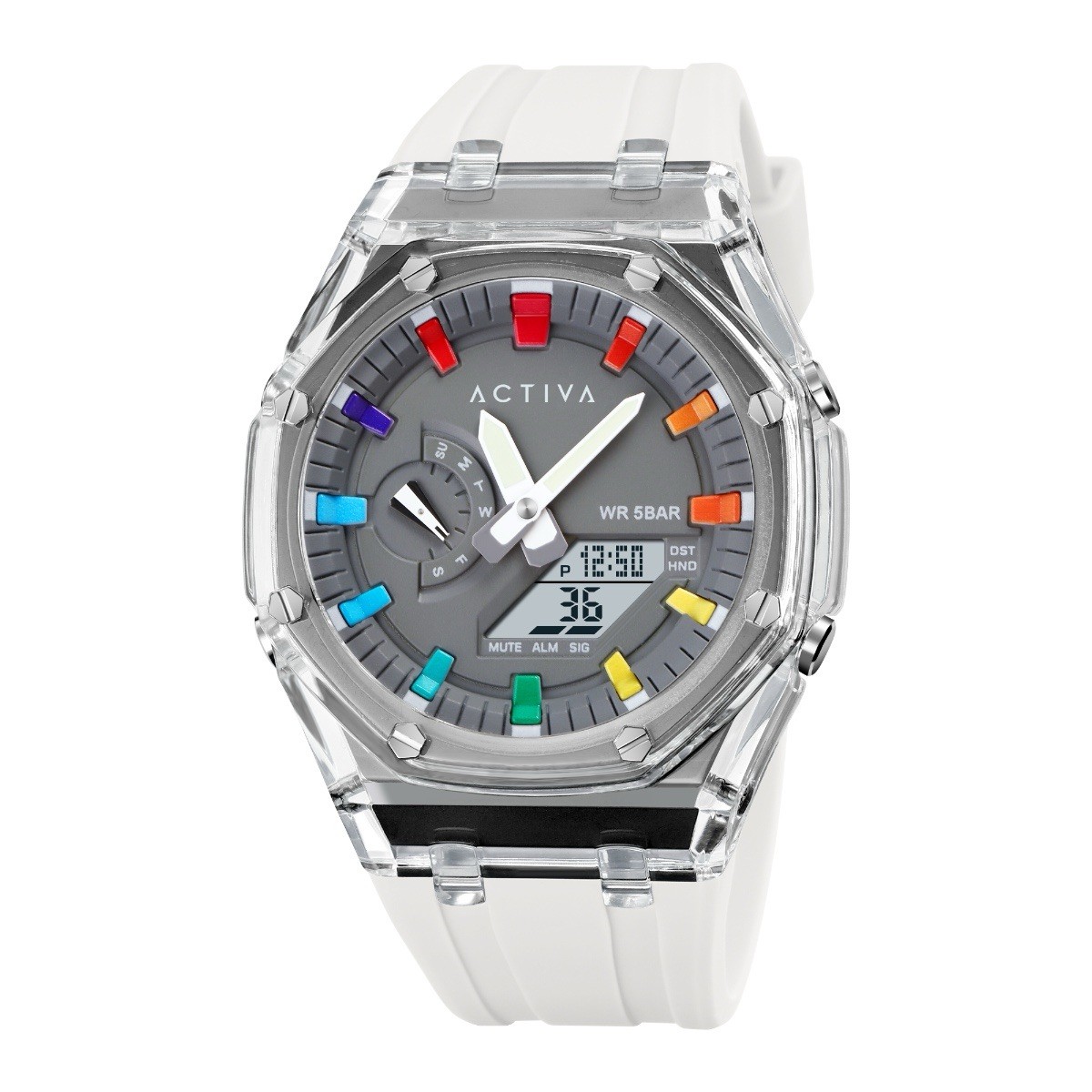 Activa Kaleido X Invicta Digital Watch 44.2mm Clear White ACW2100-003