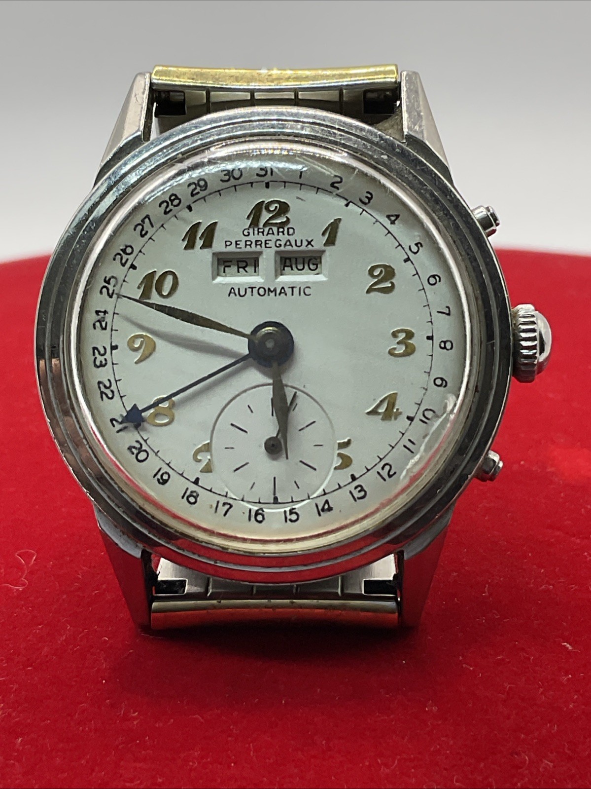 Girard Perregaux 6083 44BF Automatic Calendar 34mm Mens Watch REFINISHED DIAL