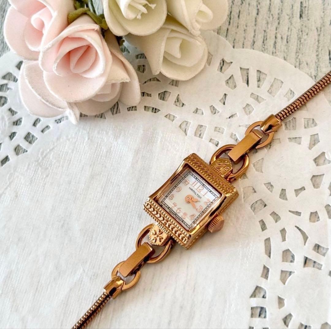 Hamilton 280.002 Pink Gold Quartz Wristwatch, Running wrist 15.0cm/5.9in