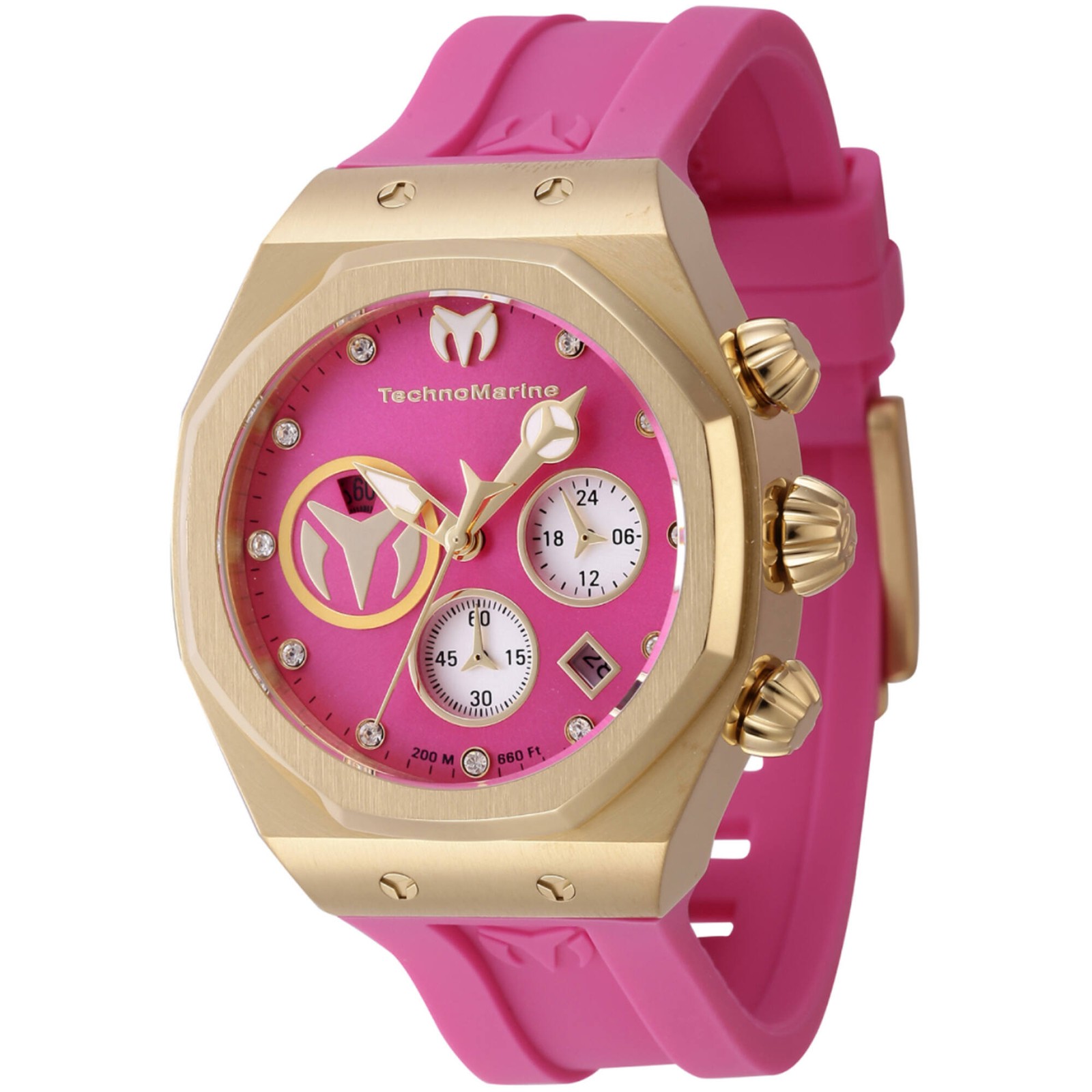 Technomarine Women’s Watch Reef Sun Chrono Hot Pink and Silver Dial TM-523009