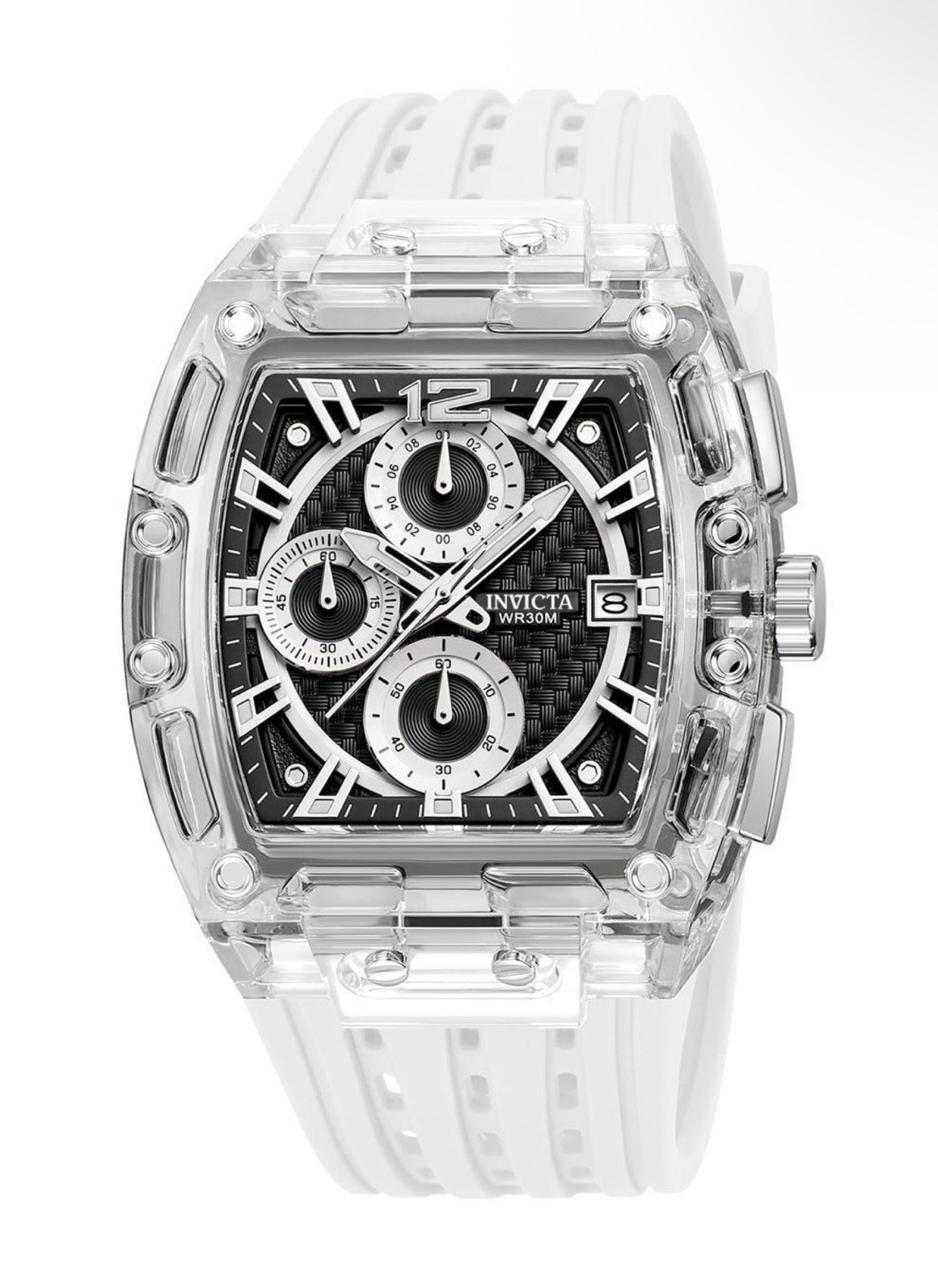 70145 – Invicta S1 Rally Allogrip Men 42mm Transparent Tone Case Black Metal Dia