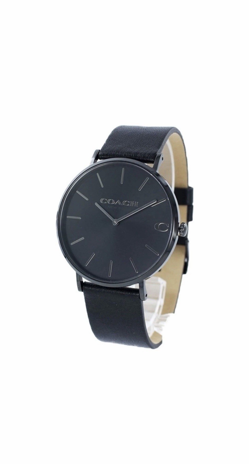 Authentic Coach New York Analog Quartz Adult Watch All Black Leather 14602434