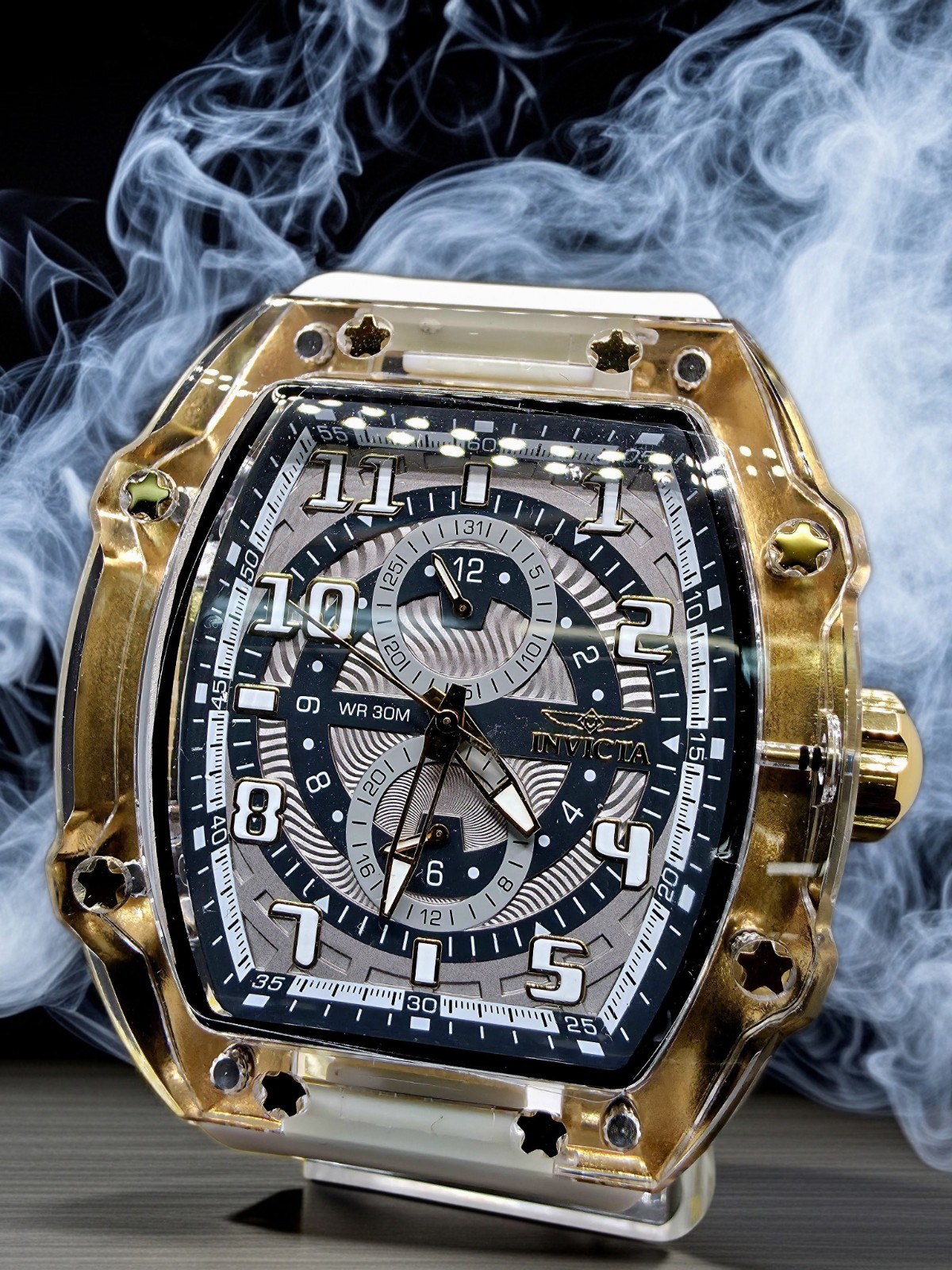 🔥🔥🔥Invicta Racing Cyclone men 48.5mm White gold🔥🔥🔥