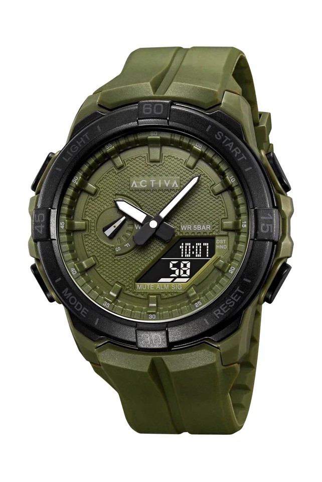 Activa Spry X Invicta Digital Essentials Men 53mm ABS Army Green ACW2583-005 NIB