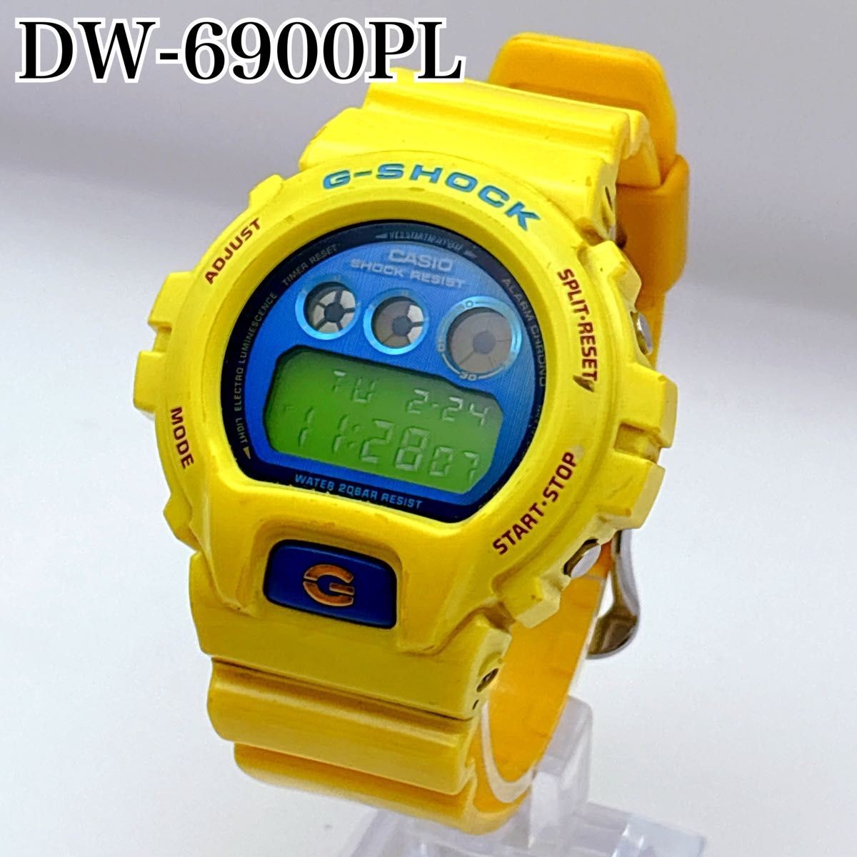 CASIO G-SHOCK DW-6900PL-9JF Crazy Colors Yellow Blue Used Japan