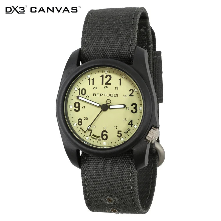BERTUCCI DX3 Canvas Watch #11106 Saguaro Dial, Black Case, Fade Black Band