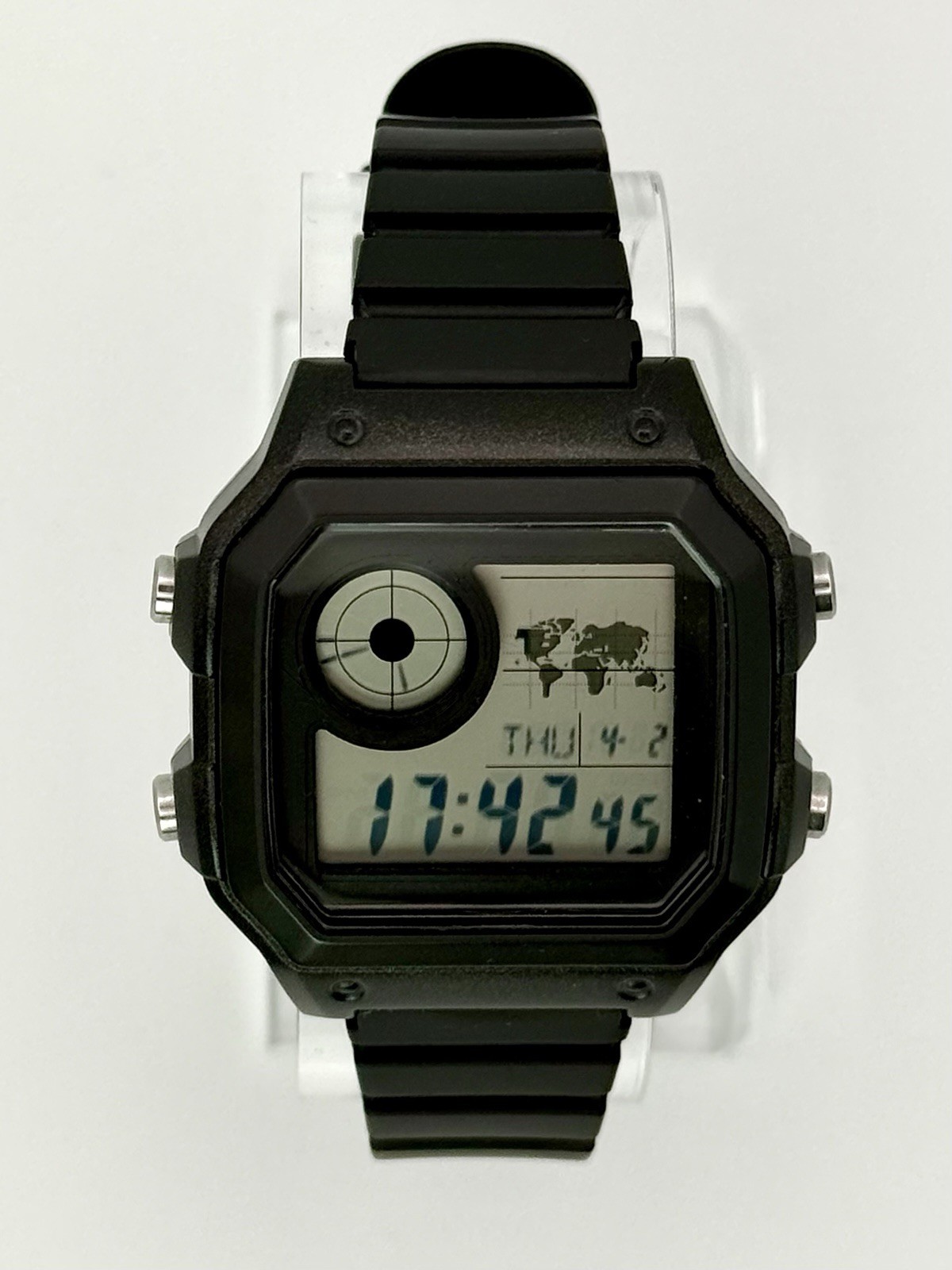 Casio AE-1200WH World Time Digital Watch Modded Dial Black/Dark Green