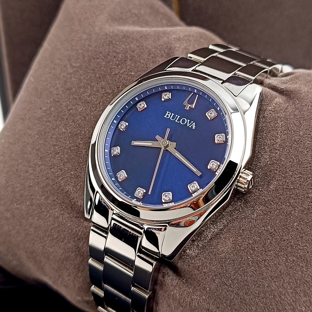 Women’s Bulova Surveyor 96P229 Blue Dial Stainless Chronograph Quartz Watch