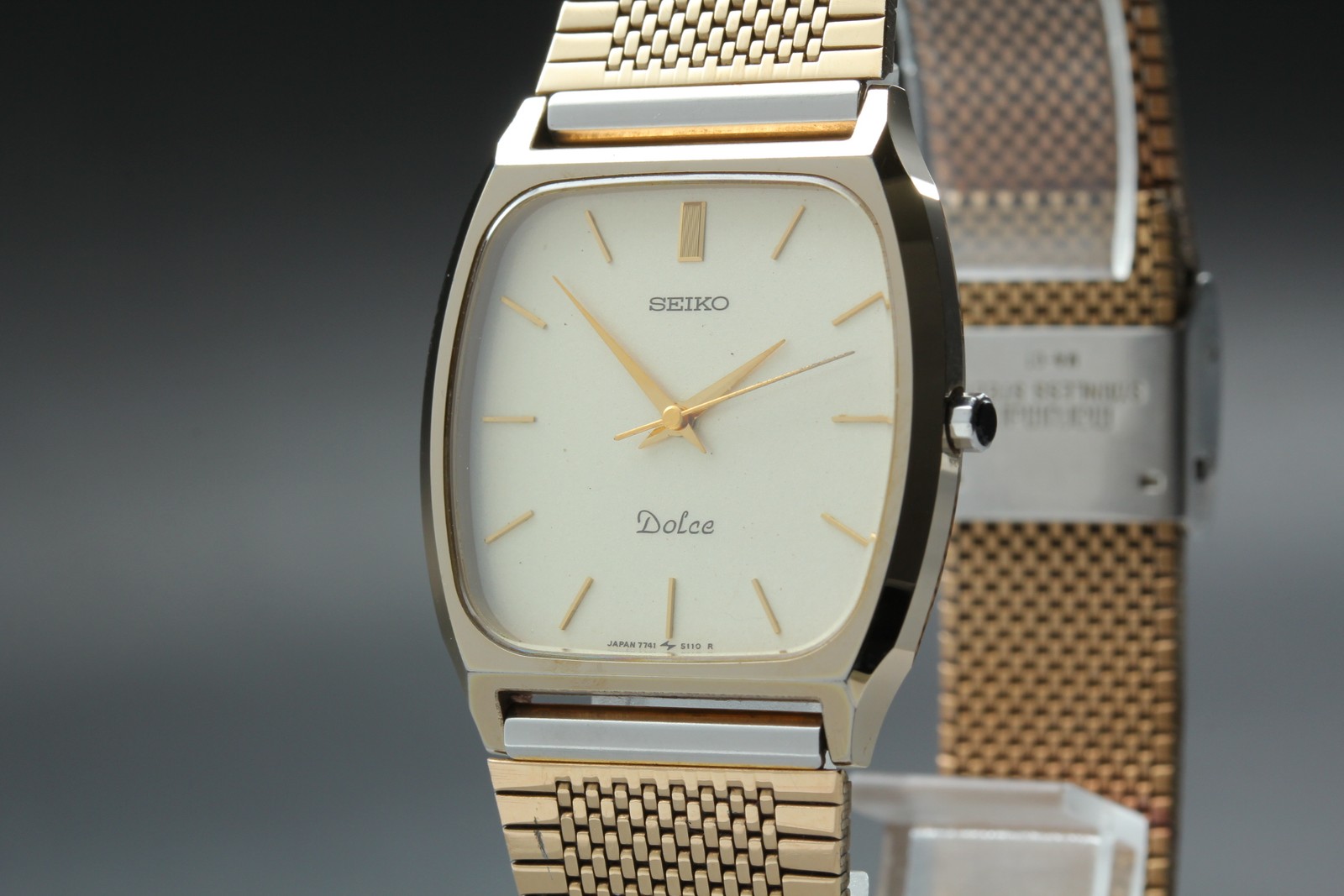 [Near MINT] Seiko Dolce 7741-5100 30mm Gold Dial Men’s Tungsten Vintage Watch