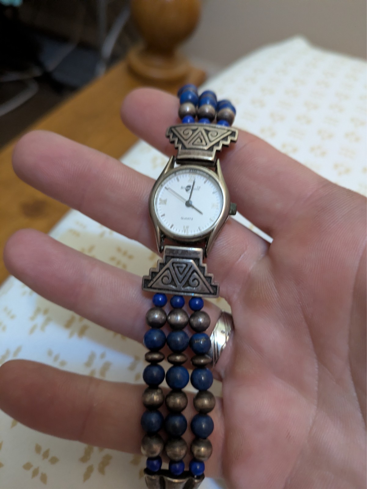 sterling silver moon quartz watch