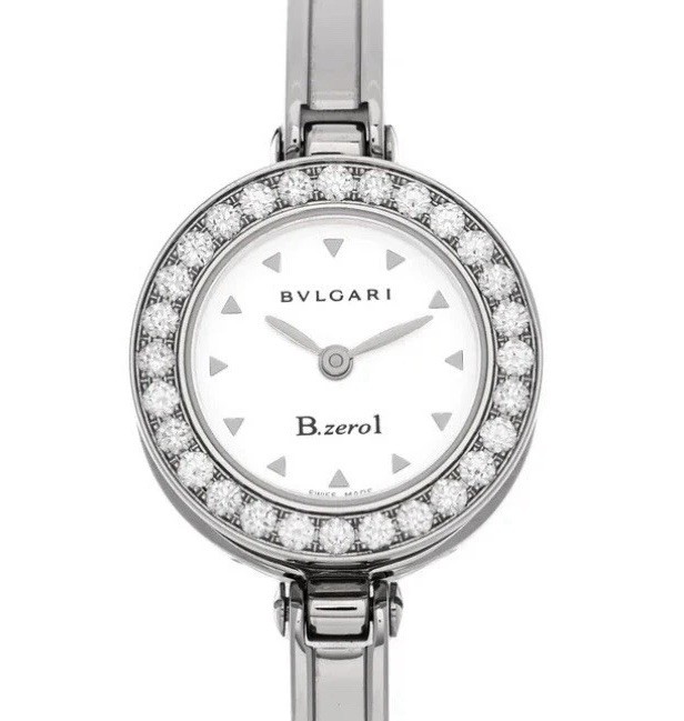 Bvlgari B-zero 1 BZ22S Diamond Bezel Stainless Steel Ladies Watch 22mm box&docs