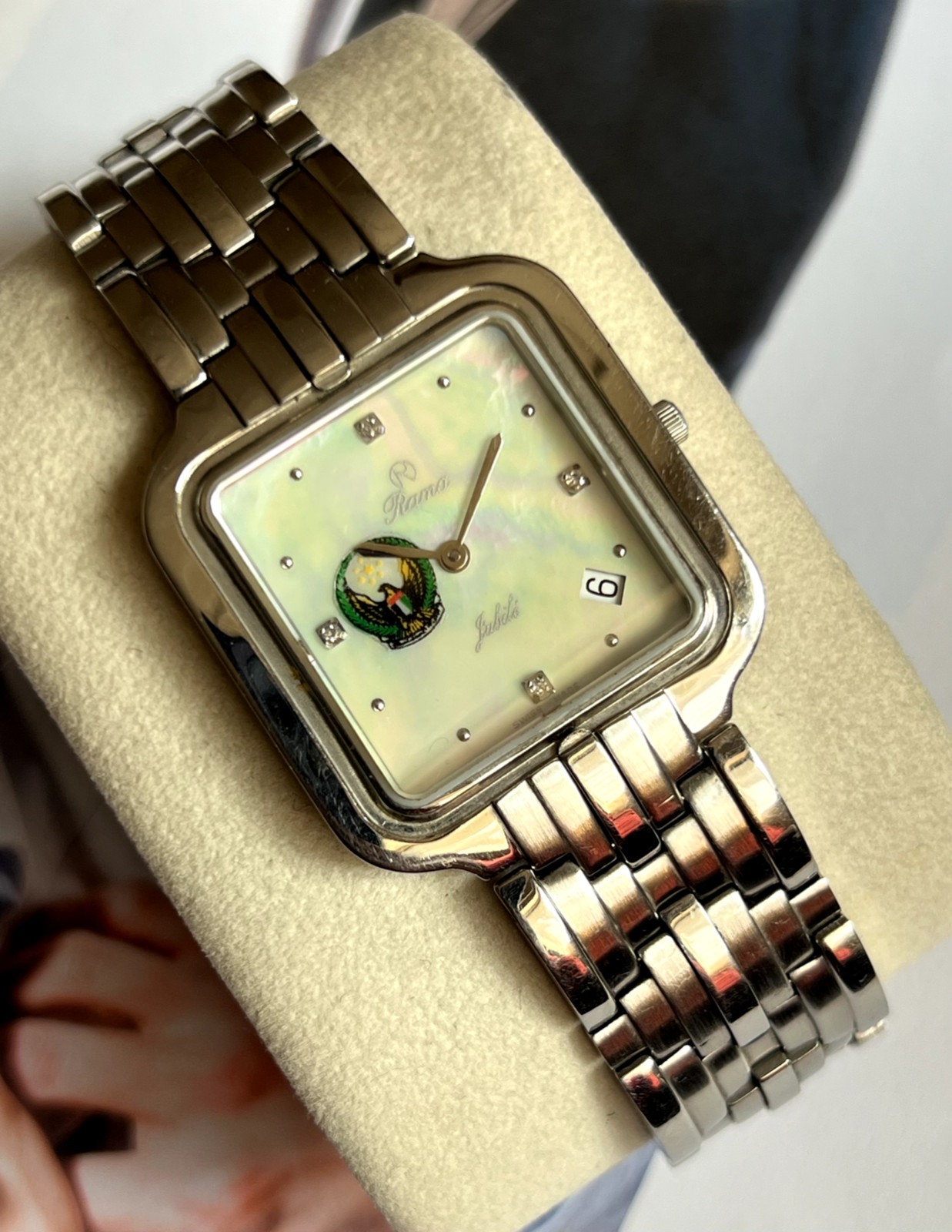 RSW Rama watch Mother of pearl dial UAE airforce logo integrated men’s/unisex