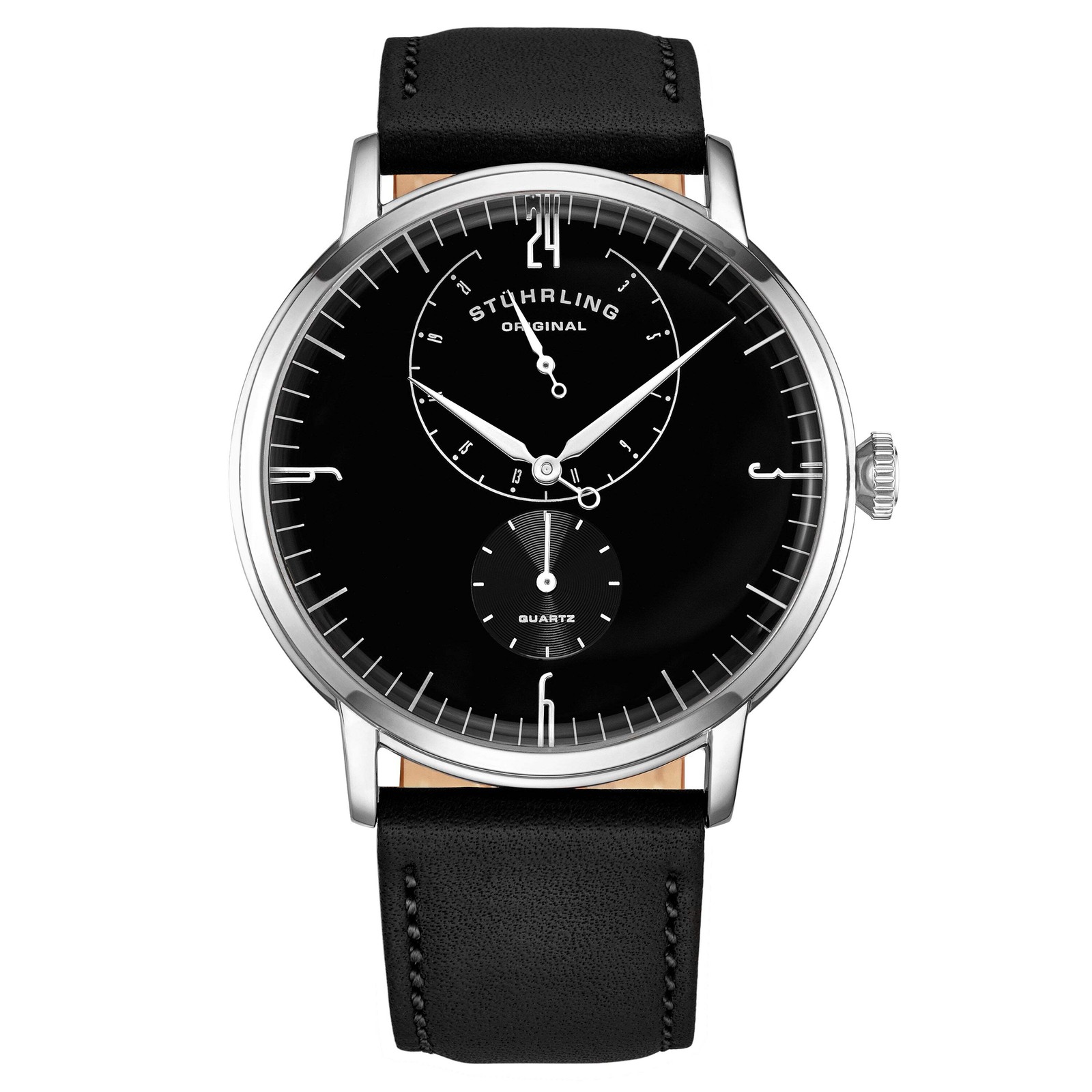 Symphony Black/Leather/Black Dial/Silver Case 3969.3 | Black Dial Wristwatch 396