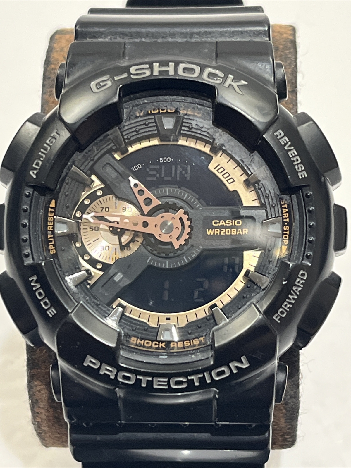 CASIO G SHOCK GA-110RG 5146 SPECIAL COLORS BLACK & GOLD WATCH With New Battery!