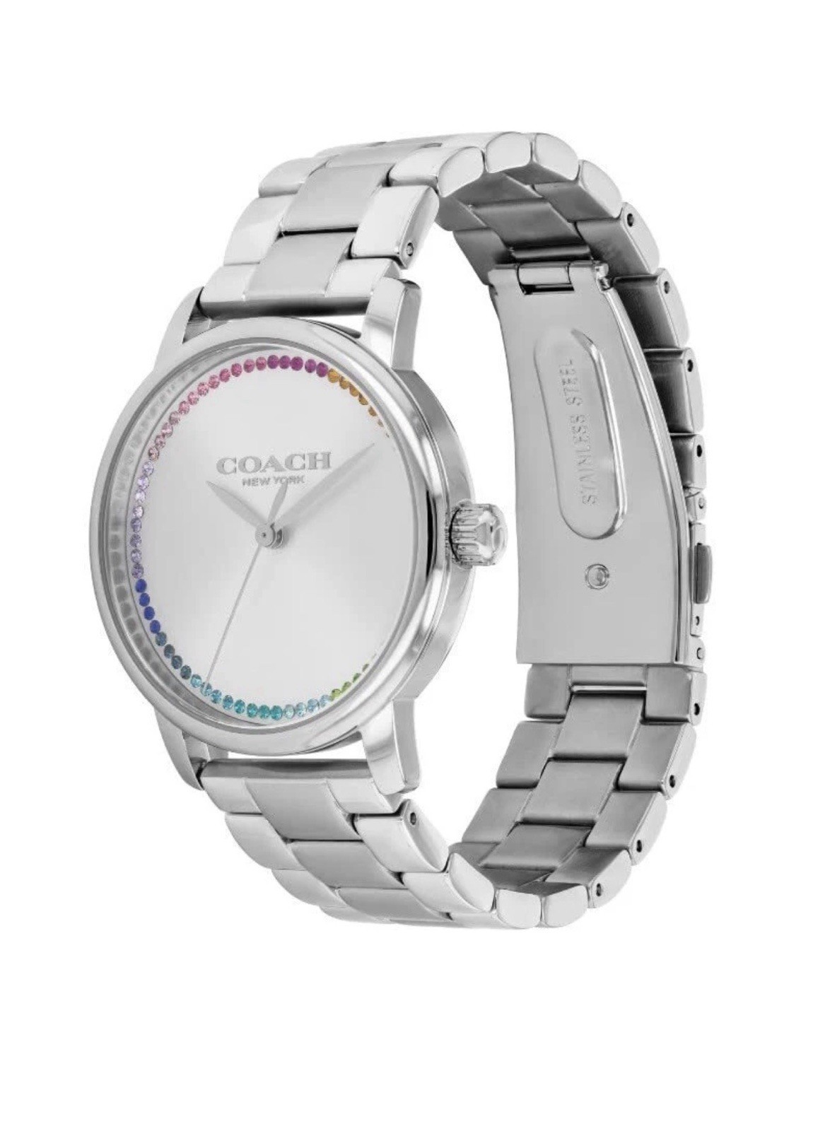 COACH 14503968 SILVER MULTICOLOR DIAL SILVER TONE STAINLESS STEEL WOMENS WATCH