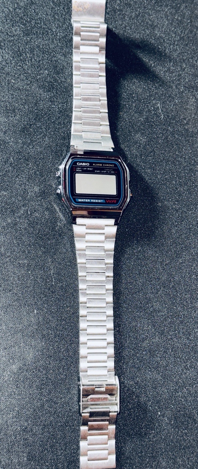 Vintage (1989) Silver Toned Casio Digital Watch 593 A158W **Needs New Battery
