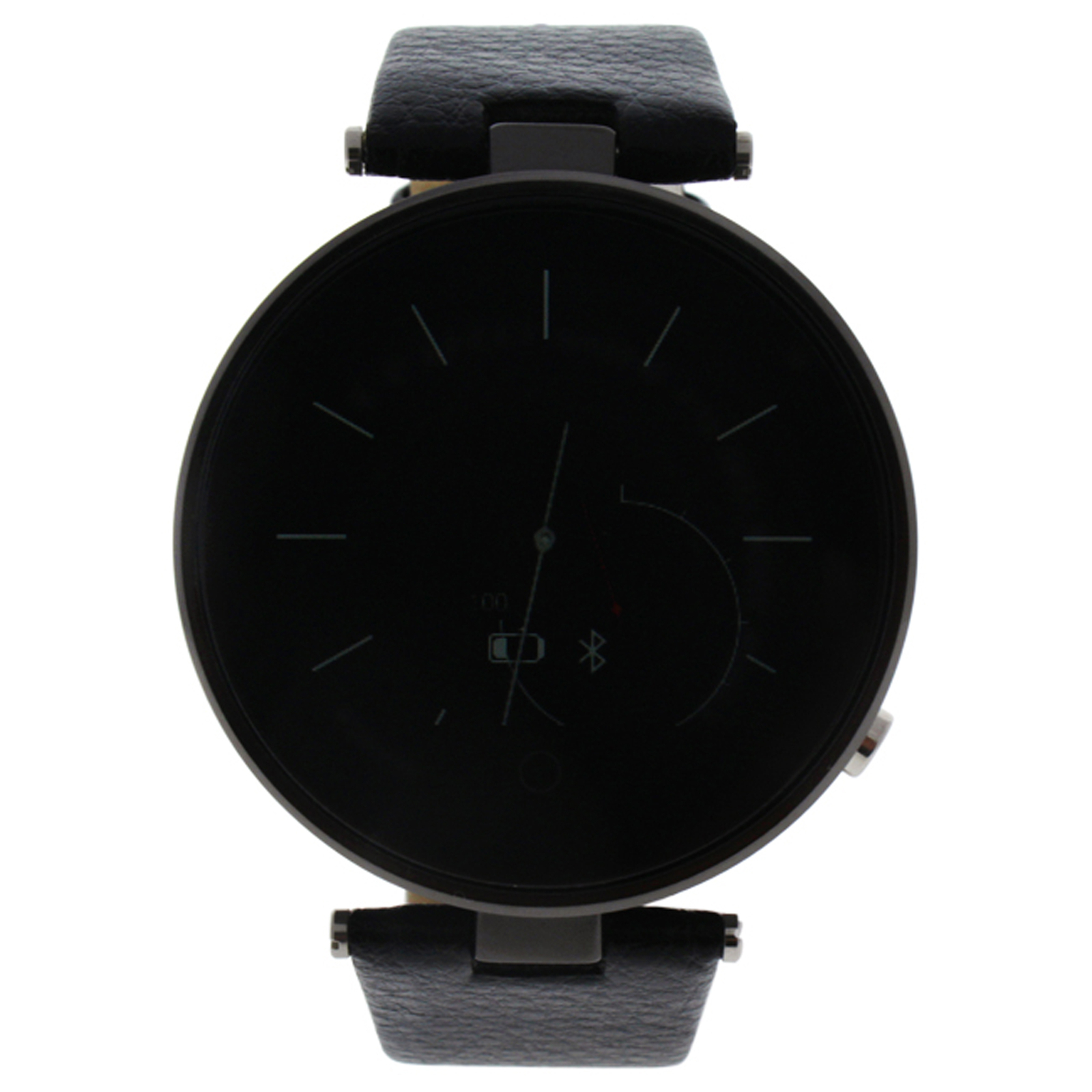 EK-E1 Montre Connectee Black Leather Strap Smart Watch for Unisex – 1 Pc