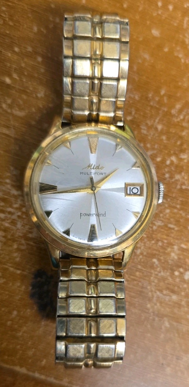 Vintage Mido Multifort Powerwind Automatic 35mm Waterproof Swiss Watch