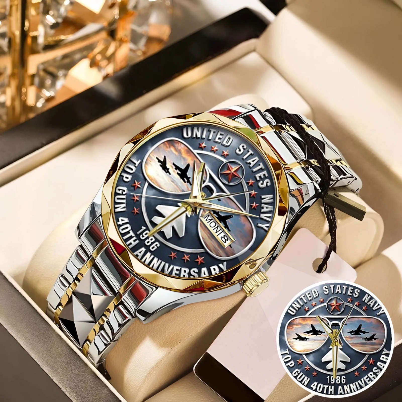 Personalized Fighter Pilot Watch Stainless Steel Aviation Gift for Men