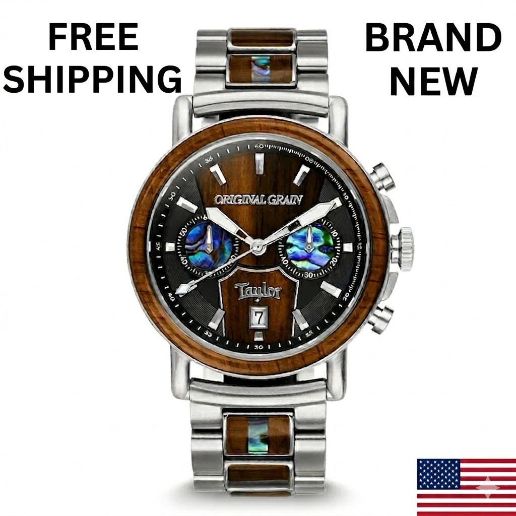 Original Grain Taylor Guitars Ebony Chrono 44mm MSRP $399