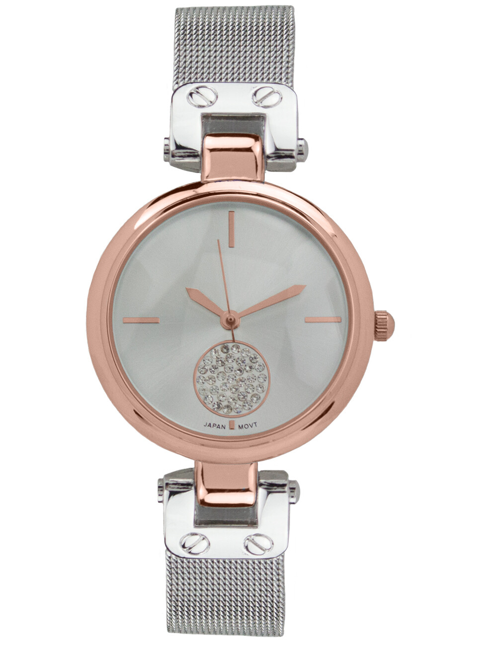 QRTZ Women’s Stylish Stainless Steel Case Back Rose Gold/Silver 29mm Wrist Watch