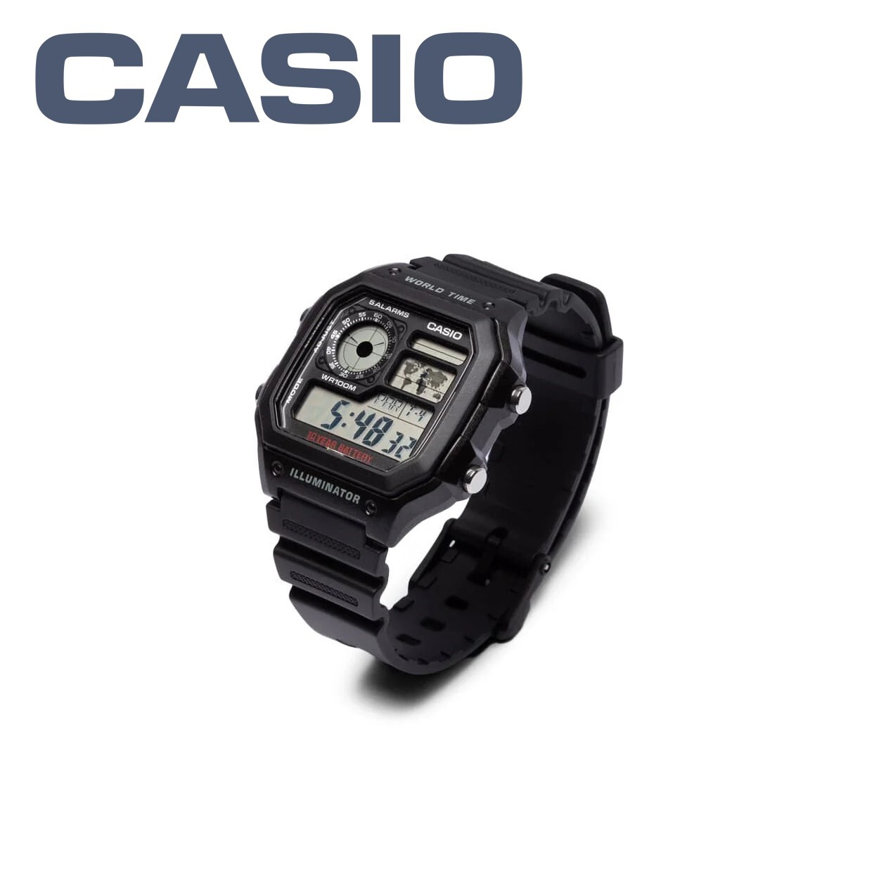 CASIO ROYALE AE-1200WH-1A World Time Digital Watch 100m (10ATM)