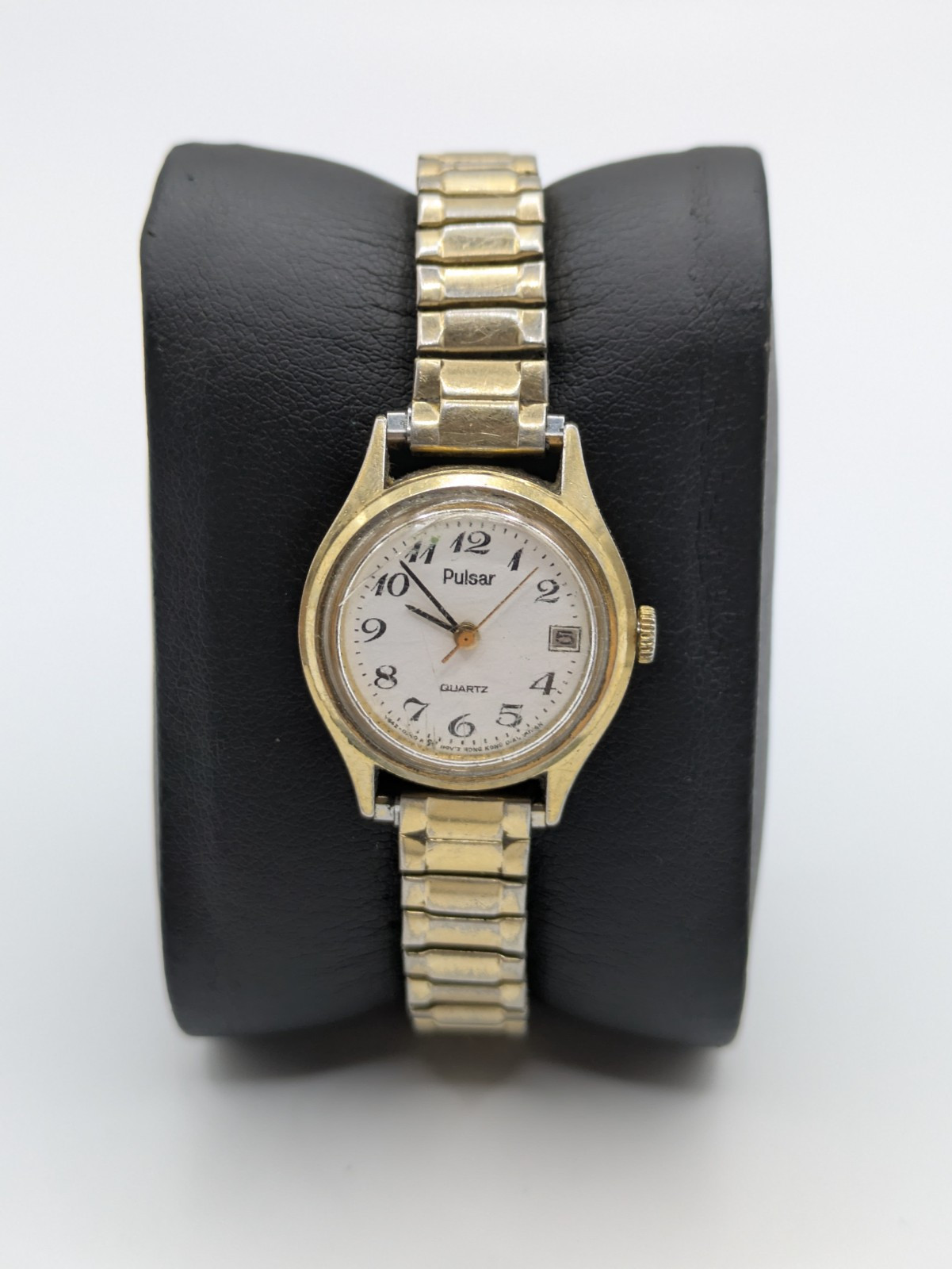 Pulsar Y642A Quartz Watch Gold Tone Parts Repairs Untested 24.8mm