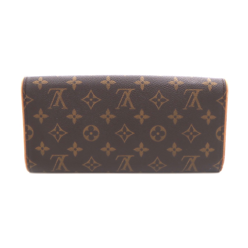 LOUIS VUITTON Monogram Pochette Twin GM M51852 Clutch Shoulder Bag Brown Women