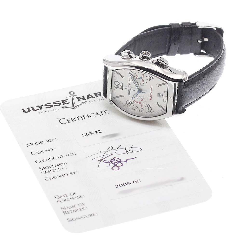 Ulysse Nardin Michelangelo 563-42 Automatic 35mm Papers Silver Chronograph Men’s